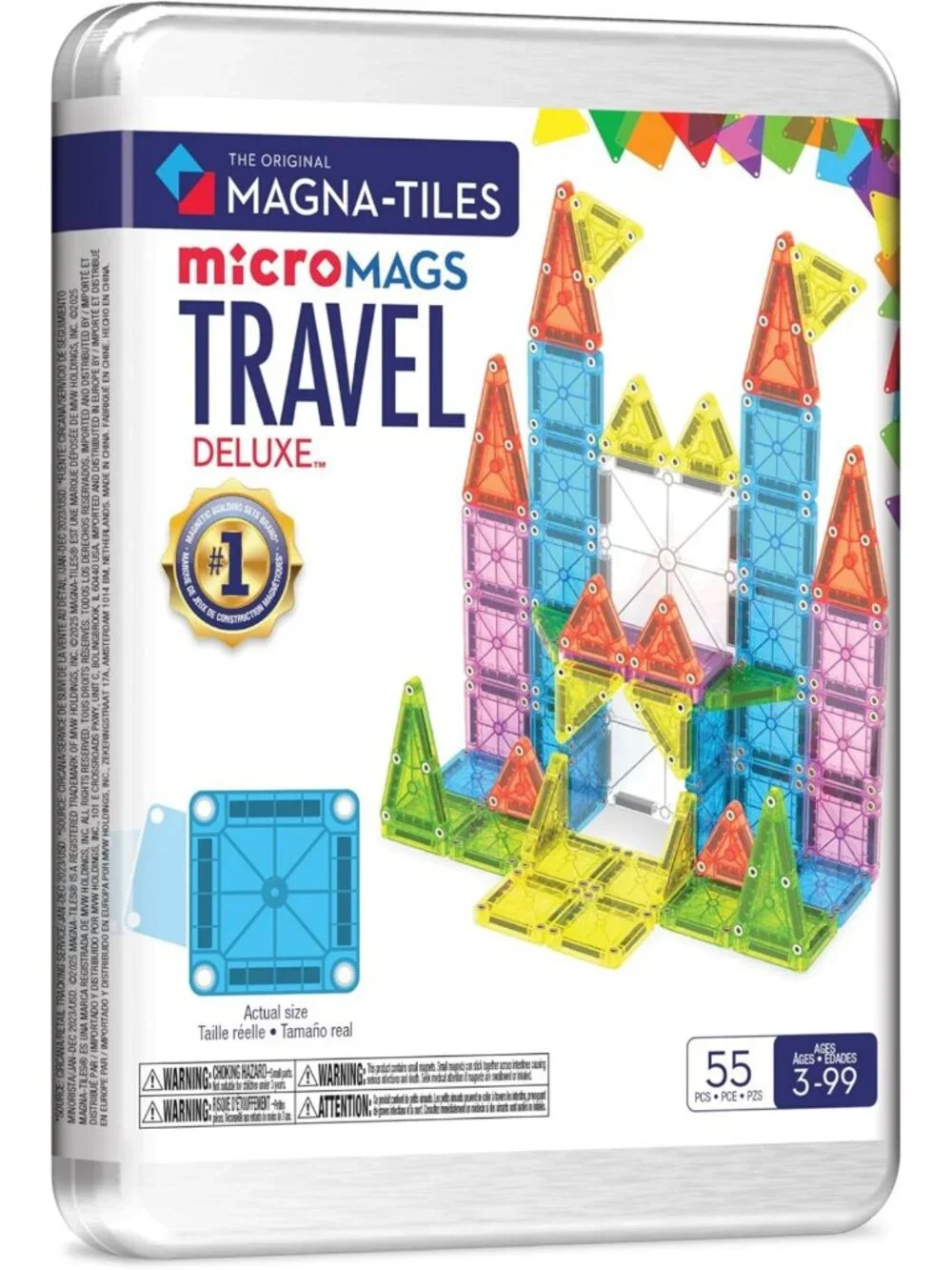 Deluxe 55-Piece Magnetic Building Set - Travel-Friendly Construction Toys